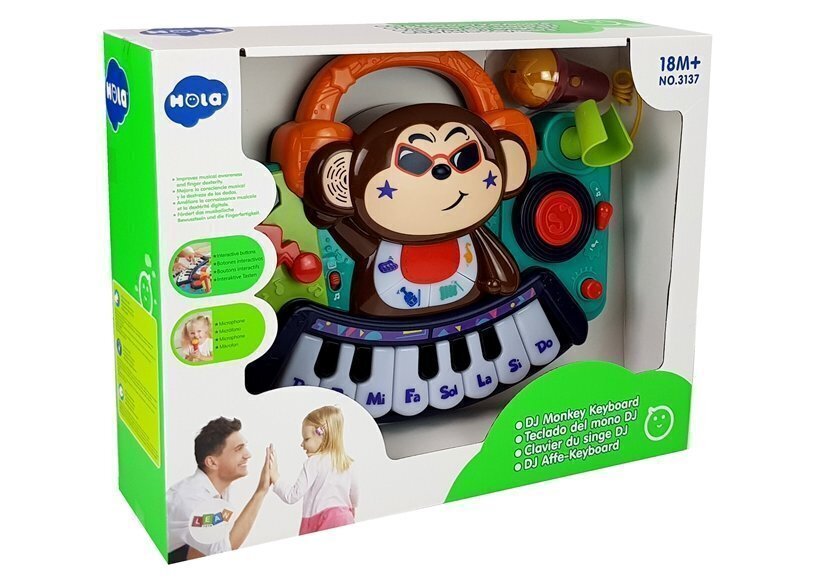 DJ Monkey interaktiivne klaver väikelastele цена и информация | Beebide mänguasjad | hansapost.ee