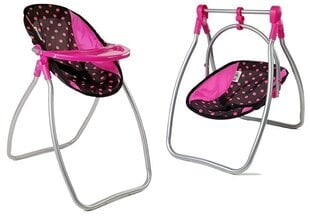 Качели с детским стульчиком Алиса черно-розовые цена и информация | Игрушки для девочек | hansapost.ee