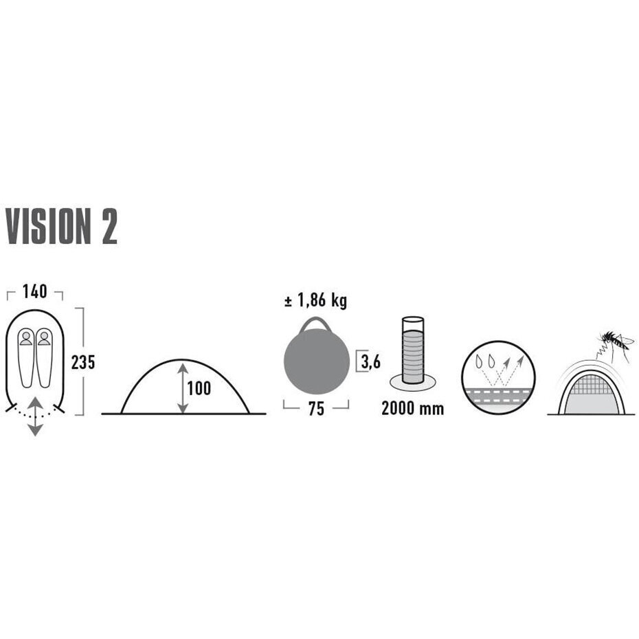 Telk High Peak Vision 2, must hind ja info | Telgid | hansapost.ee