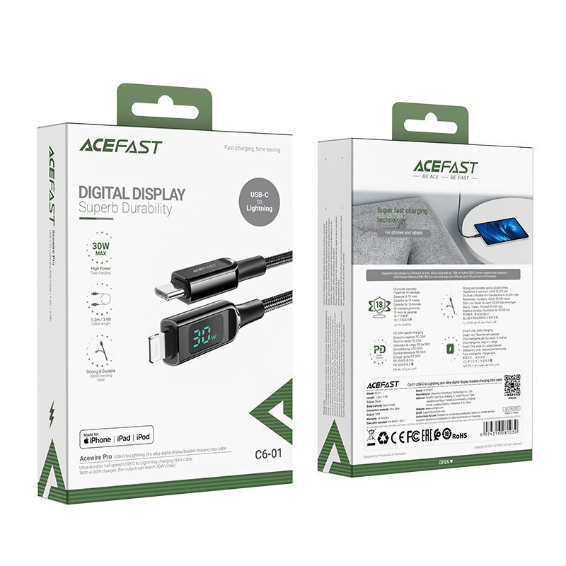 Acefast Cable MFI USB-C price and information | Mobiiltelefonide kaablid | hansapost.ee