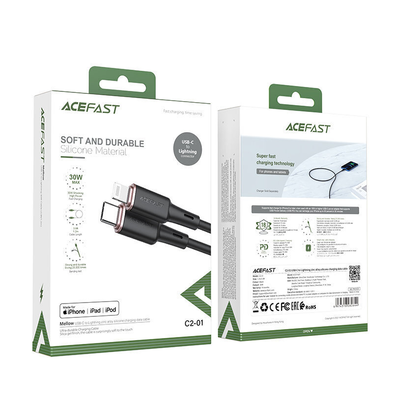 Acefast Cable MFI USB-C hind ja info | Mobiiltelefonide kaablid | hansapost.ee