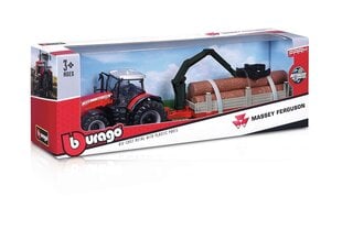 Talutraktor Massey Ferguson koos haagisega Bburago 10 cm, 18-31850 hind ja info | Mänguasjad poistele | hansapost.ee