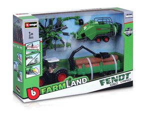 Сельскохозяйственный трактор с прицепом Bburago 10 см, 18-31668 цена и информация | Игрушки для мальчиков | hansapost.ee