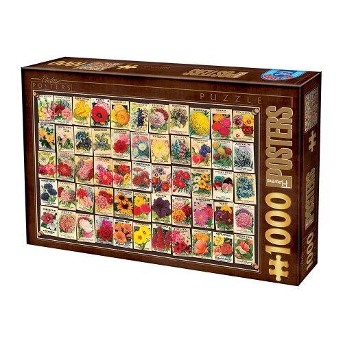 DToys - Puzzle 1000 Vintage Collage Flowers цена и информация | Pusled lastele ja täiskasvanutele | hansapost.ee