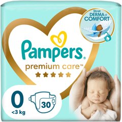 Подгузники PAMPERS Premium Care 0 размер,  цена и информация | Пеленки | hansapost.ee