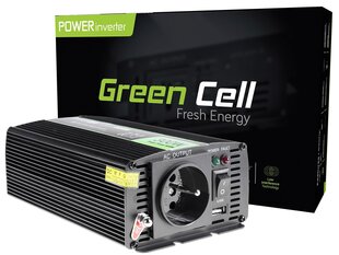 Green Cell inverter, pingemuundur 12 V kuni 230 V 300W/600W puhas siinuslaine цена и информация | Преобразователи напряжения | hansapost.ee