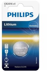 Philips CR2016 3 V hind ja info | Patareid | hansapost.ee