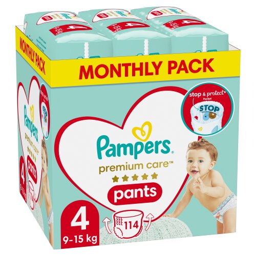 Püksmähkmed Pampers Premium Monthly Pack suurus 4, 9-15 kg, 114 tk цена и информация | Mähkmed, riidest mähkmed | hansapost.ee