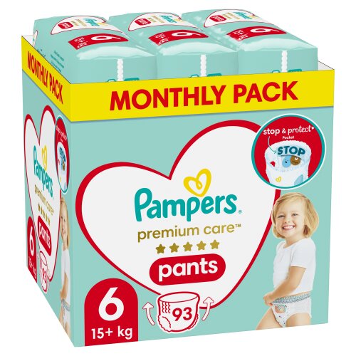 Pampers Premium Care Pants Püksmähkmed, Suurus 6, 93 Mähet, 15kg+ hind ja info | Mähkmed, riidest mähkmed | hansapost.ee