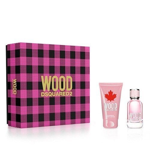 Kosmeetikakomplekt Dsquared2 Wood for Her: tualettvesi EDT, 30 ml + kehakreem, 50 ml hind ja info | Parfüümid naistele | hansapost.ee