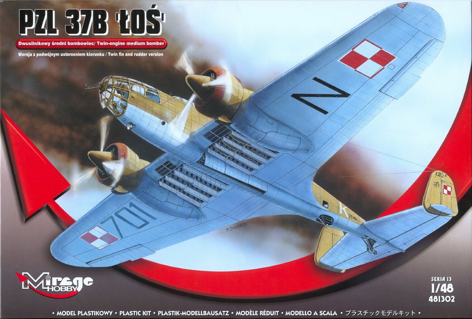 Lennukimudel PZL P37B Los Bomber Airplane hind ja info | Klotsid ja konstruktorid | hansapost.ee