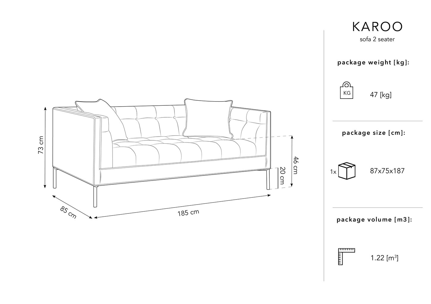 Kahekohaline veluurist diivan Micadoni Home Karoo, helehall hind ja info | Diivanvoodid ja diivanid | hansapost.ee