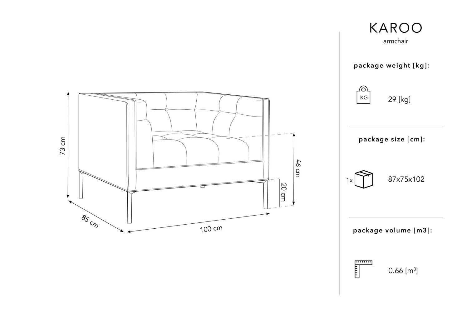 Tugitool Micadoni Home Karoo, tumehall цена и информация | Tugitoolid | hansapost.ee