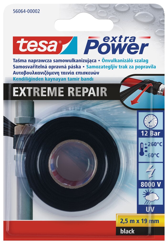 Isevulkaniseeruv teip tesa EXTREME REPAIR 2.5mx19mm must цена и информация | Käsitööriistad | hansapost.ee