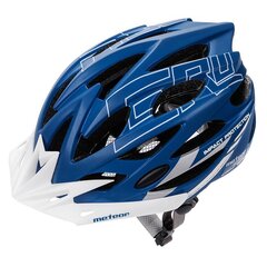 Шлем велосипедиста Meteor Gruver, синий/белый цена и информация | Шлемы | hansapost.ee