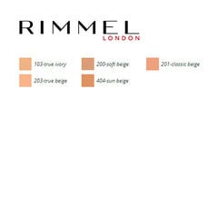 Жидкая основа для макияжа Lasting Matte Rimmel London: цвет - 201-классический бежевый, 30 мл цена и информация | Пудры, базы под макияж | hansapost.ee