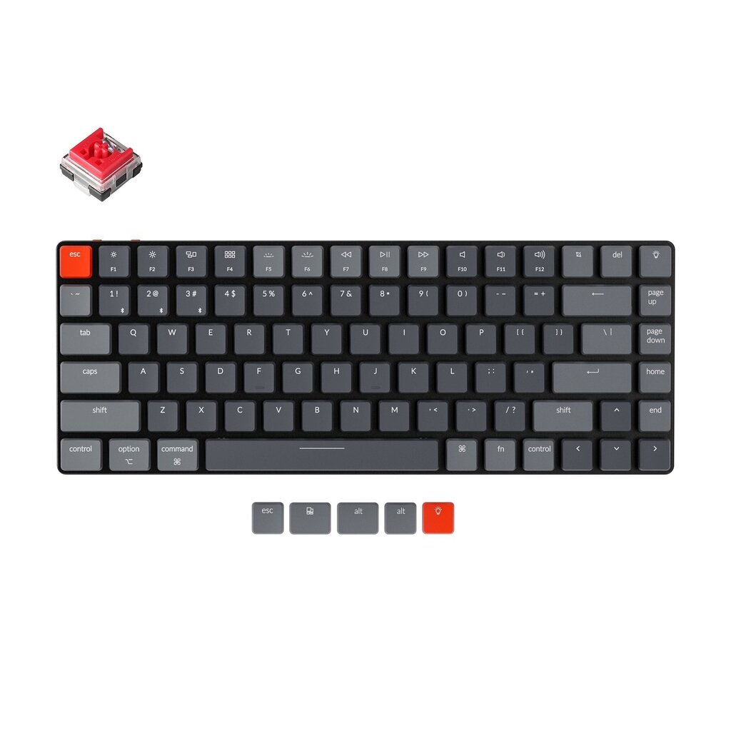 Klaviatuur Keychron K3 mehaaniline 75% (juhtmevaba, RGB, Hot-swap, US, Keychron Optical Red) hind ja info | Klaviatuurid | hansapost.ee