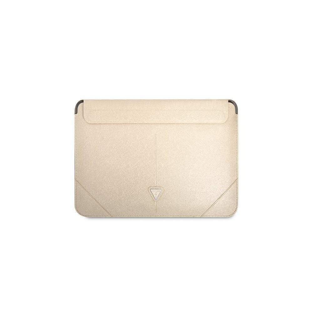 Guess sleeve GUCS14PSATLE 14” beige Saffiano Triangle цена и информация | Sülearvutikotid | hansapost.ee