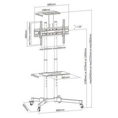 Meediaalus Techly 105643 : 37-70 hind ja info | Teleri seinakinnitused ja hoidjad | hansapost.ee