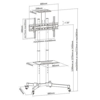 Meediaalus Techly 105643 : 37-70 hind ja info | Teleri seinakinnitused ja hoidjad | hansapost.ee