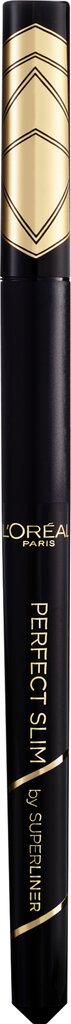 Silmalainer L'Oreal Paris Perfect Slim, 01 Intense Black, 0.6 ml цена и информация | Lauvärvid, ripsmetušid ja silmapliiatsid | hansapost.ee