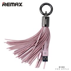 Remax RC-053i Дизайн Брелок для ключей с Apple Lightning кабелемданных и заряда  (MD818) Розовый цена и информация | Кабели для телефонов | hansapost.ee