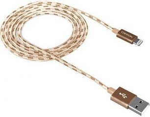 Canyon CFI-3 Lightning USB Cable for Apple - 1m, Gold hind ja info | Mobiiltelefonide kaablid | hansapost.ee