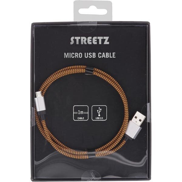 Streetz kaabel USB-A/micro USB, 1 m hind ja info | Mobiiltelefonide kaablid | hansapost.ee