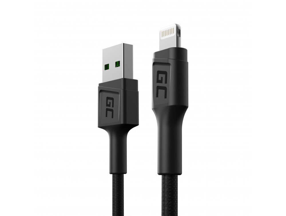 Green Cell kaabel GC Powerstream USB -A - Lightning 30cm Kiire laadimisega Apple 2.4A цена и информация | Mobiiltelefonide kaablid | hansapost.ee