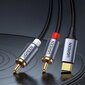 Ugreen USB Type C (male) - 2RCA (male) audio cable 1,5m gray (20193 CM451) цена и информация | Mobiiltelefonide kaablid | hansapost.ee