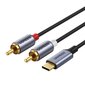 Ugreen USB Type C (male) - 2RCA (male) audio cable 1,5m gray (20193 CM451) цена и информация | Mobiiltelefonide kaablid | hansapost.ee