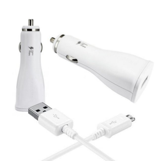 Samsung EP-LN915UBE 12 / 24V 2A Quick Charge Car Charger + Micro USB Cable White (EU Blister) hind ja info | Laadijad mobiiltelefonidele | hansapost.ee