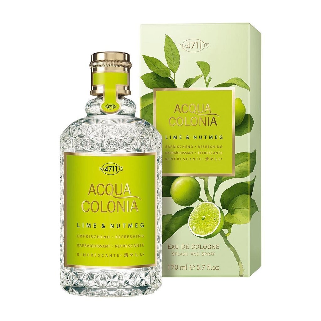 Kölnivesi 4711 Acqua Colonia Lime & Nutmeg EDC naistele/meestele, 170ml hind ja info | Parfüümid naistele | hansapost.ee