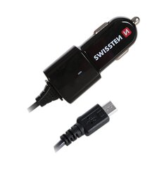 Swissten Premium Car charger 12 / 24V / 1A whit Micro USB Cable Black hind ja info | Laadijad mobiiltelefonidele | hansapost.ee