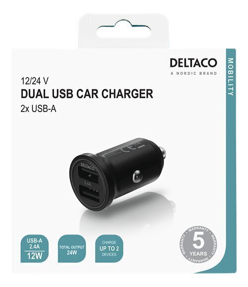 Deltaco USB-CAR127 цена и информация | Laadijad mobiiltelefonidele | hansapost.ee
