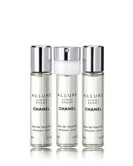 Tualettvesi Chanel Allure Sport EDT meestele 3 x 20 ml цена и информация | Мужские духи | hansapost.ee