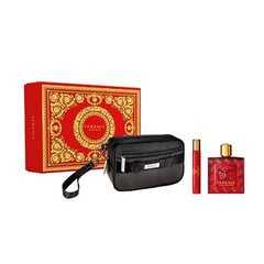 Komplekt Versace Eros Flame meestele: EDP 100 ml + miniatuur EDP 10 ml + kosmeetikakott цена и информация | Мужские духи | hansapost.ee