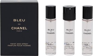 Chanel Bleu de Chanel Pour Homme EDT kinkekomplekt meestele 3 x 20 ml цена и информация | Мужские духи | hansapost.ee