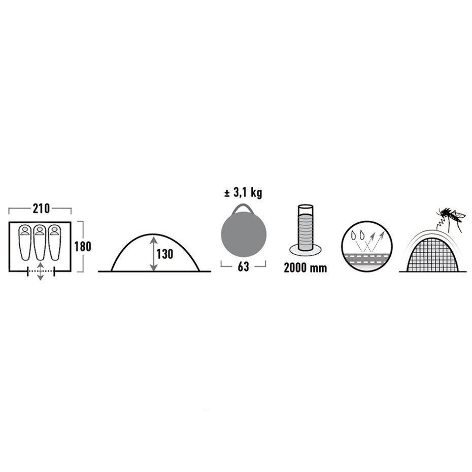 Telk High Peak Swift 3, must hind ja info | Telgid | hansapost.ee