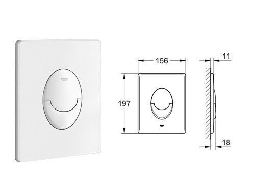 Grohe Rapid SL 3in1 WC raami komplekt koos kinnituste ja loputusnupuga, 38722001 hind ja info | WС-potid | hansapost.ee