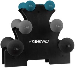 Неопреновые гантели AVENTO 42DH  2x1кг, 2x2 кг, 2x3 кг, поврежденная упаковка цена и информация | Гантели, гири, штанги | hansapost.ee