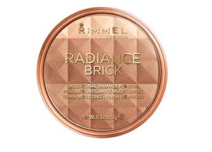 Бронзирующая пудра Rimmel London Radiance Brick 12 г, 001 Light цена и информация | Бронзеры (бронзаторы), румяна | hansapost.ee