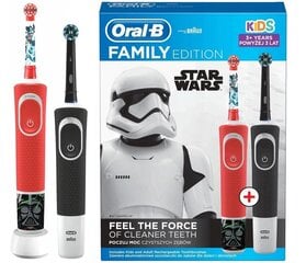 Oral-B elektrilise hambaharja komplekt: Vitality D100 + Vitality Star Wars 1 + 1, 2 tk. цена и информация | Электрические зубные щетки | hansapost.ee