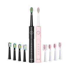 FairyWill Sonic toothbrushes with head set and case E11 (Black and pink) цена и информация | Электрические зубные щетки | hansapost.ee