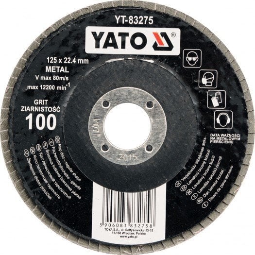 Metalli lihvketas Yato YT-83273, 125*22.2 mm, P60 цена и информация | Lihvmasinad | hansapost.ee