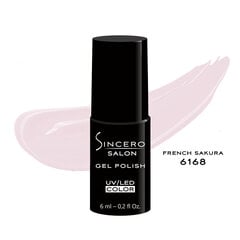 Гель-лак для ногтей «Sincero Salon», 6 мл, FRENCH SAKURA, 6168 цена и информация | Лаки, укрепители для ногтей | hansapost.ee