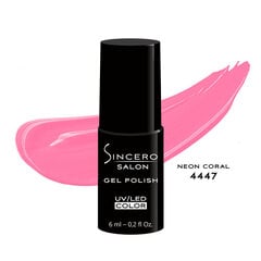 Гель-лак для ногтей "Sincero Salon", 6 мл, NEON CORAL, 4447 цена и информация | Лаки для ногтей, укрепители для ногтей | hansapost.ee