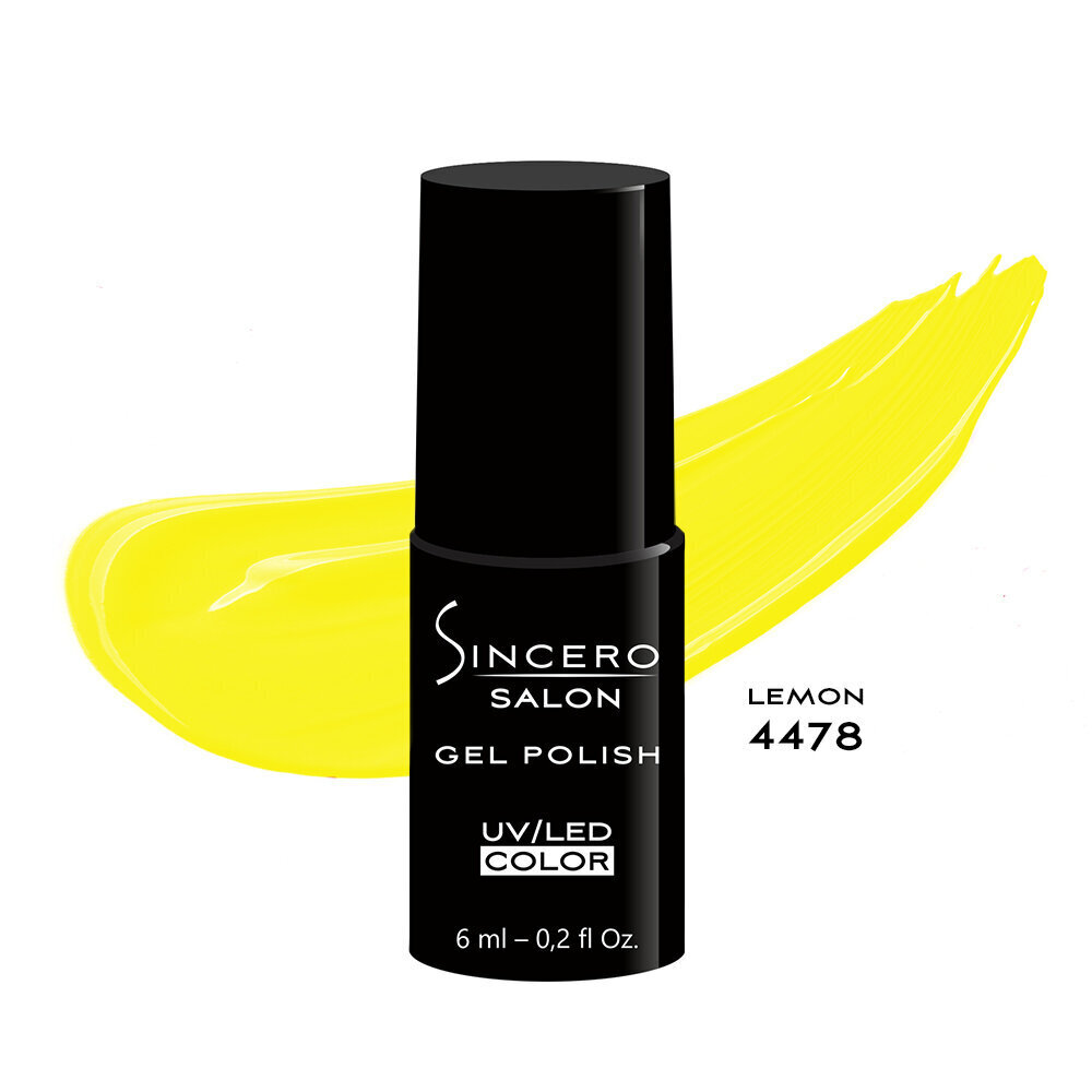 Geellakk "Sincero Salon", 6 ml, LEMON, 4478 hind ja info | Küünelakid ja küünelakieemaldajad | hansapost.ee