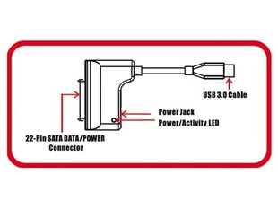 Кабель SATA i-Tec USB3STADA цена и информация | Адаптеры и USB-hub | hansapost.ee