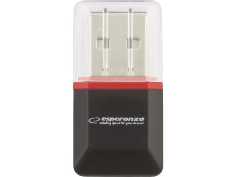 Kaardilugeja Esperanza EA134K MicroSD, must цена и информация | USB adapterid ja jagajad | hansapost.ee